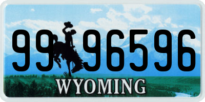 WY license plate 9996596