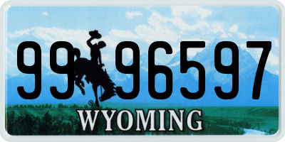 WY license plate 9996597