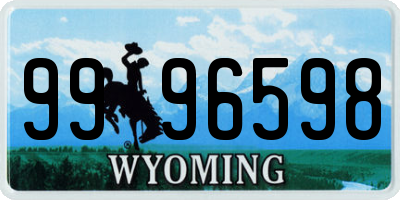 WY license plate 9996598