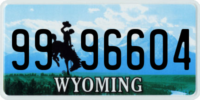 WY license plate 9996604