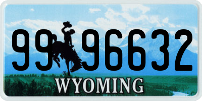 WY license plate 9996632