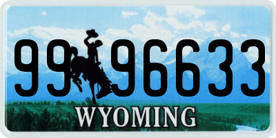 WY license plate 9996633