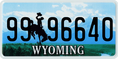 WY license plate 9996640