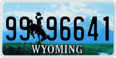WY license plate 9996641