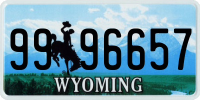 WY license plate 9996657