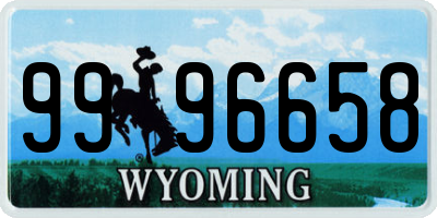 WY license plate 9996658