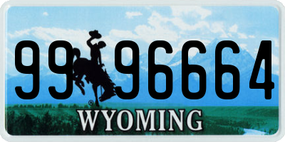 WY license plate 9996664