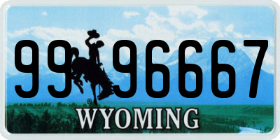 WY license plate 9996667