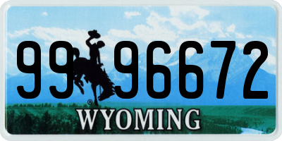 WY license plate 9996672