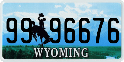 WY license plate 9996676