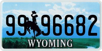 WY license plate 9996682