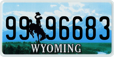 WY license plate 9996683