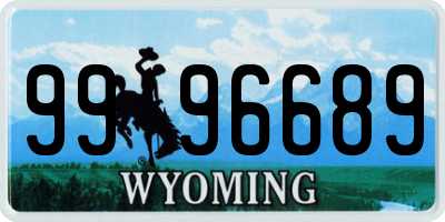 WY license plate 9996689