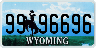 WY license plate 9996696
