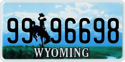 WY license plate 9996698