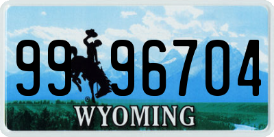 WY license plate 9996704