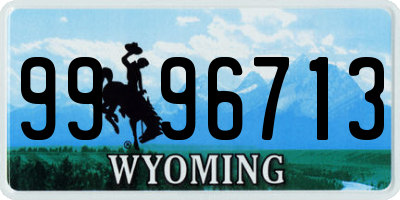 WY license plate 9996713