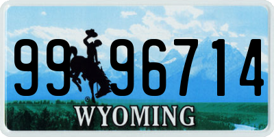 WY license plate 9996714