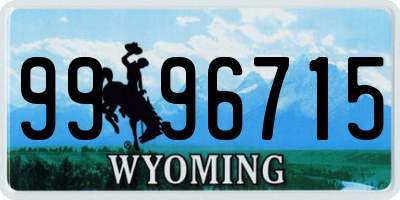 WY license plate 9996715