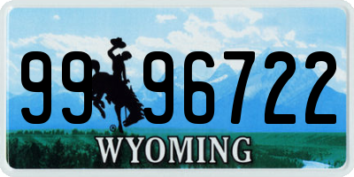 WY license plate 9996722