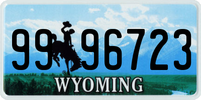 WY license plate 9996723