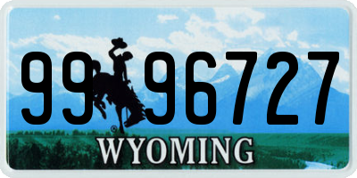 WY license plate 9996727