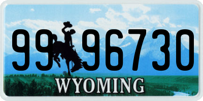 WY license plate 9996730