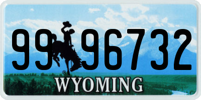 WY license plate 9996732