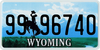 WY license plate 9996740