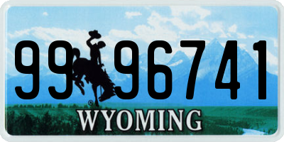 WY license plate 9996741