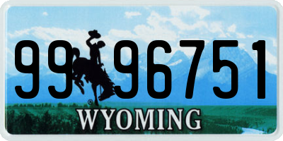 WY license plate 9996751