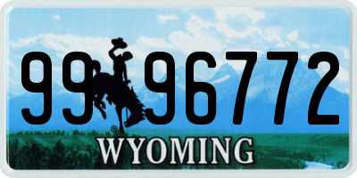 WY license plate 9996772