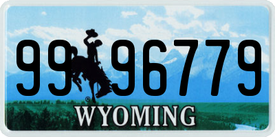 WY license plate 9996779