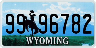 WY license plate 9996782