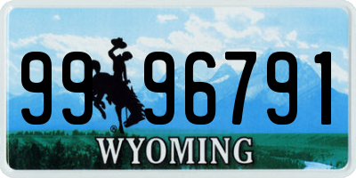 WY license plate 9996791
