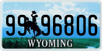 WY license plate 9996806