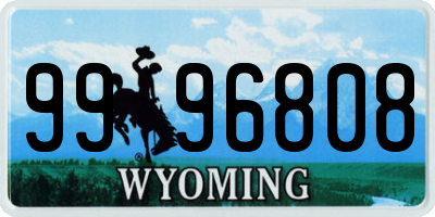 WY license plate 9996808