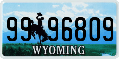 WY license plate 9996809
