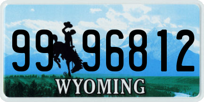 WY license plate 9996812