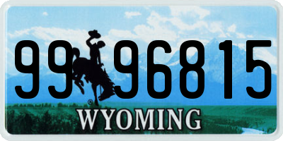 WY license plate 9996815