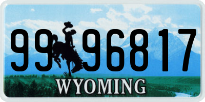 WY license plate 9996817