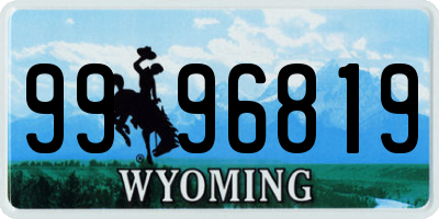 WY license plate 9996819
