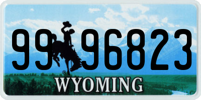 WY license plate 9996823