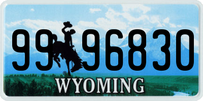 WY license plate 9996830