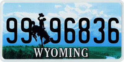 WY license plate 9996836