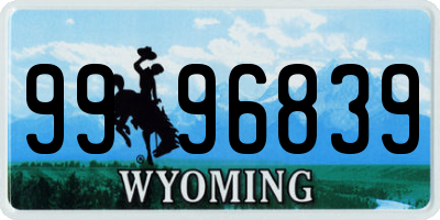 WY license plate 9996839