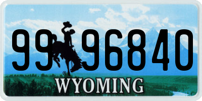 WY license plate 9996840