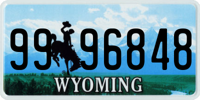 WY license plate 9996848