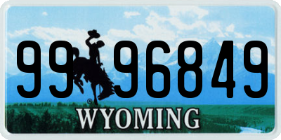 WY license plate 9996849