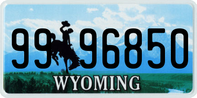 WY license plate 9996850